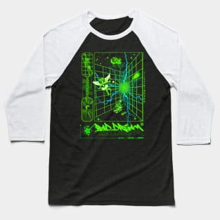 Brutalism Pixel Art Retrofuturistic Vaporwave Design Baseball T-Shirt